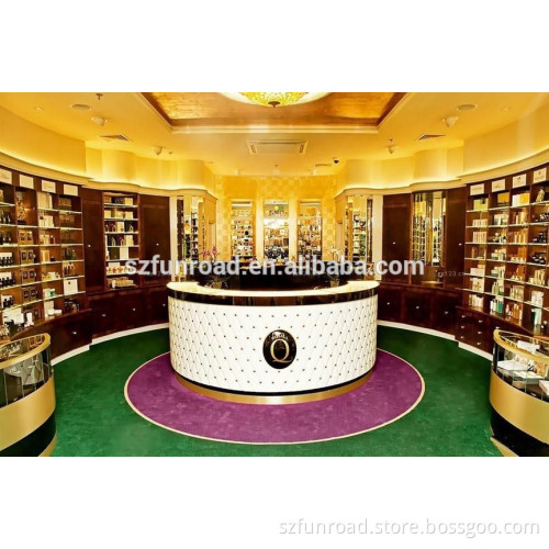 elegant cosmetic retail store furniture display rack and display counter